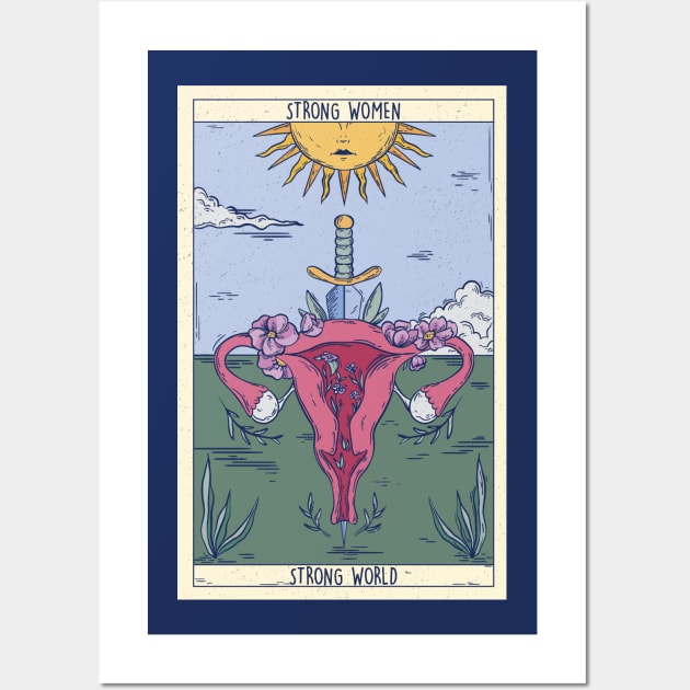 Strong Women, Strong World Tarot Card // Mind Your Own Uterus // Feminist Wall Art by SLAG_Creative